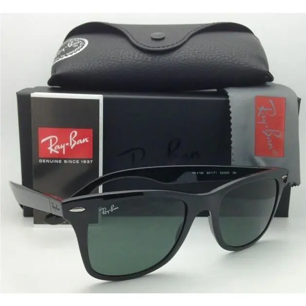Ray-ban Tech Series Sunglasses RB 4195 601/71 52-20 Black with Green Lenses