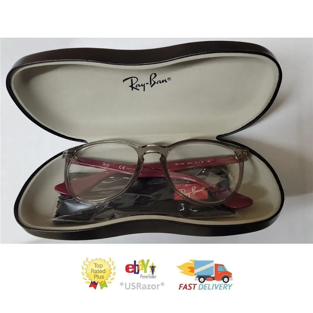 Ray-ban Eyeglasses Frame Transparent Grey Brazil RX7046 Erika 9007 Rayban 8083