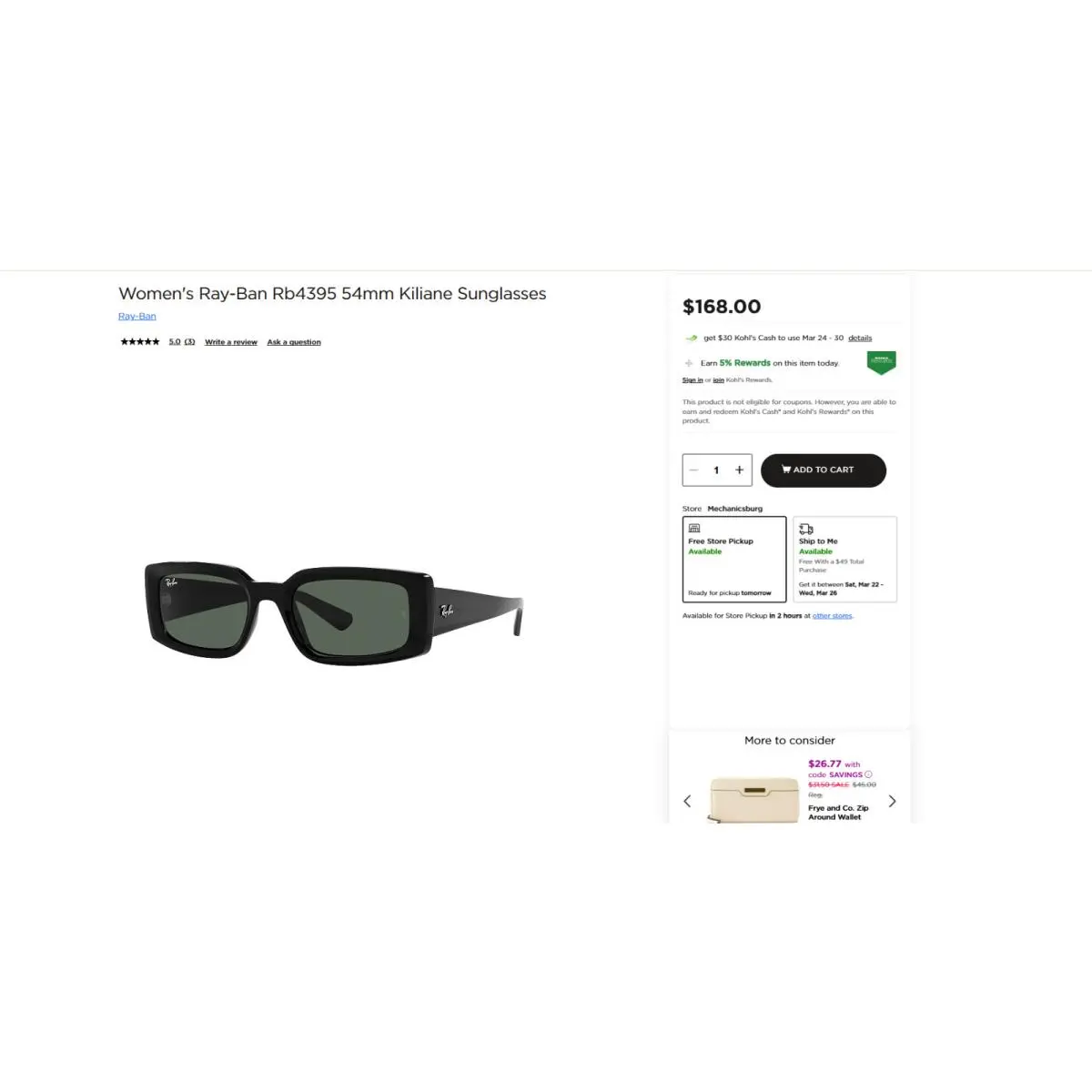 Ray-ban Women`s Rb4395 54mm Kiliane Sunglasses