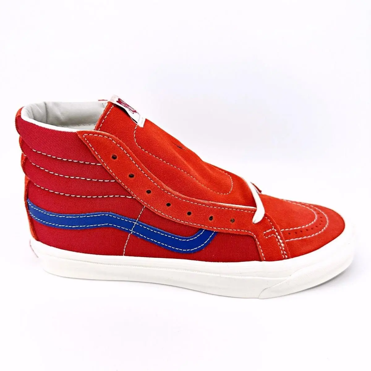 Vans Vault OG Sk8 Hi LX Suede Canvas Grenadine Pompeian Red Mens Casual Shoes