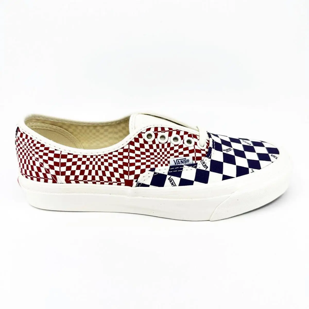 Vans Authentic LX Vault OG LX Canvas Logo Check Violet Indigo Racing Mens Sneaker - White