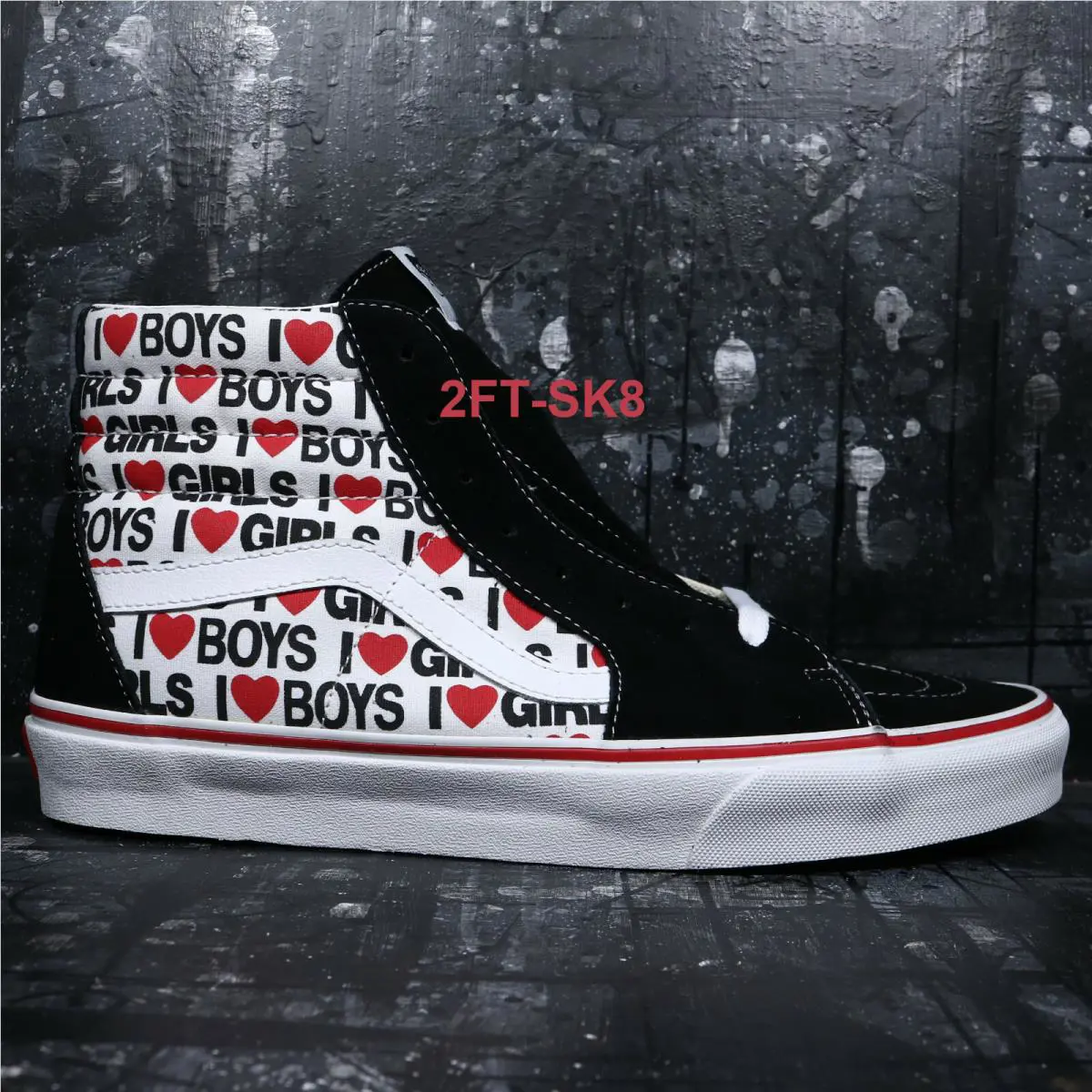 Vans shoes - VANS Sk8-Hi - HEARTS - White/Black 2