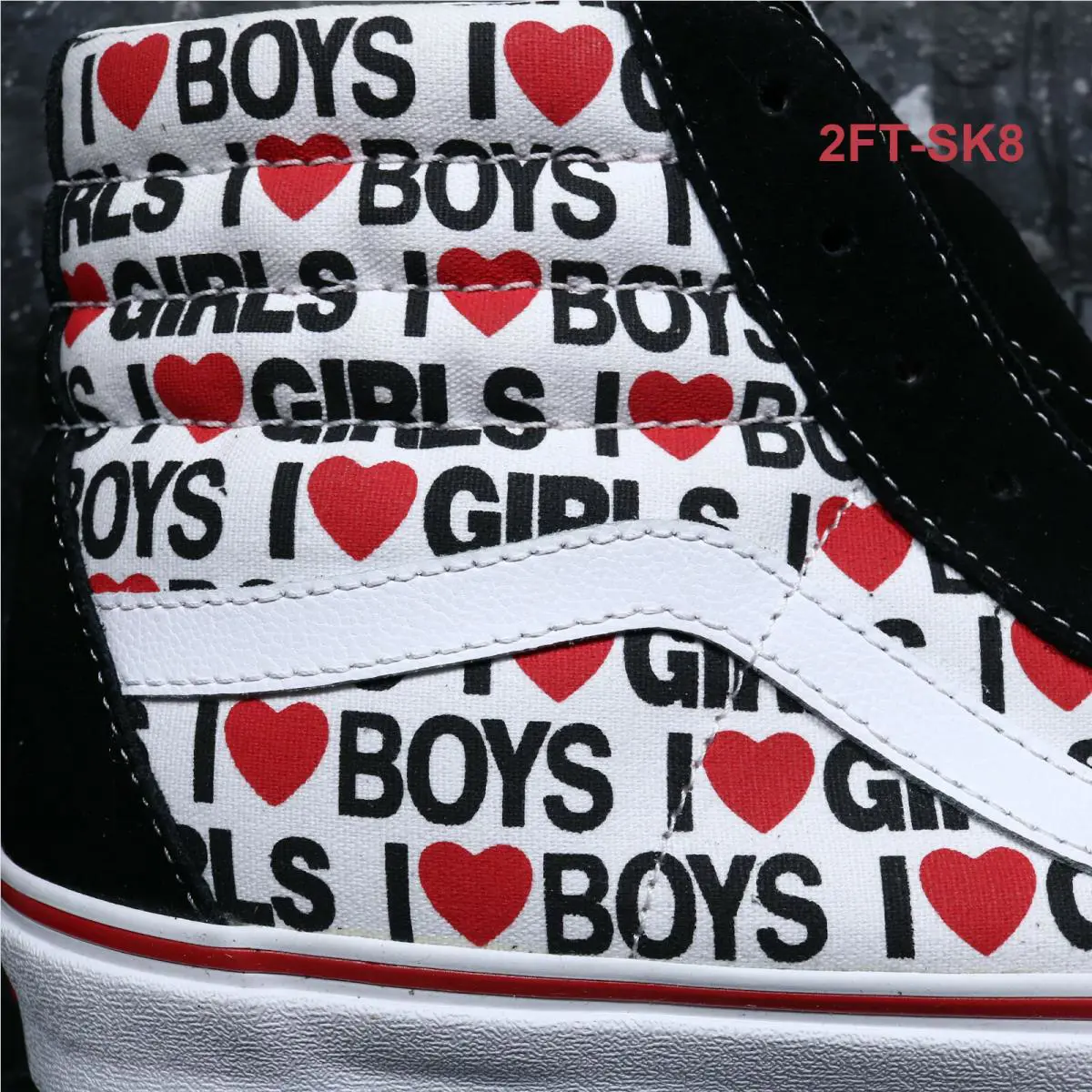 Vans shoes - VANS Sk8-Hi - HEARTS - White/Black 3