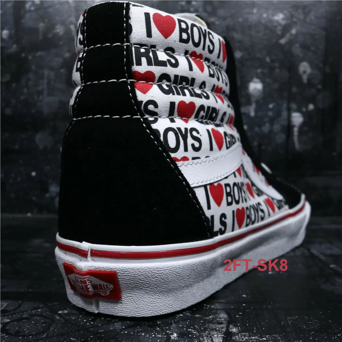 Vans shoes - VANS Sk8-Hi - HEARTS - White/Black 4