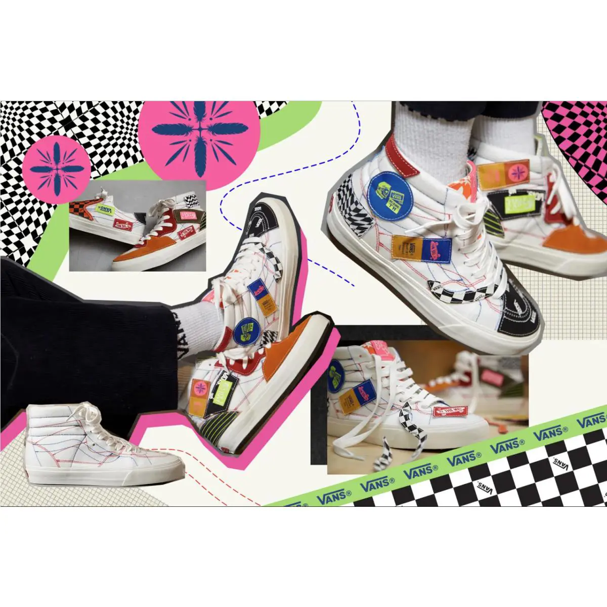 Vans shoes - VANS Sk8-Hi - VN0A4UX517O - Marshmallow/Multi-Color 6