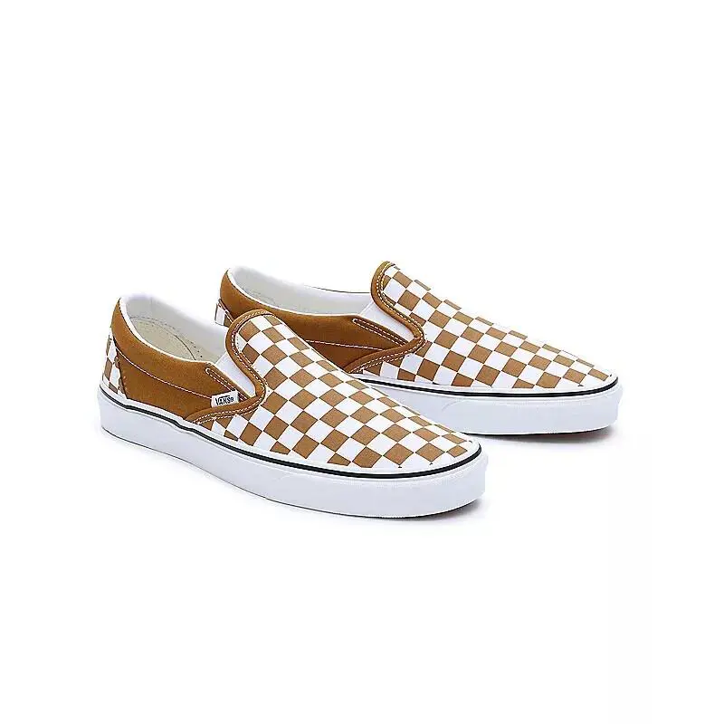 Men`s Vans Classic Slip-on Shoes - - Multiple Colors Sizes - Color Theory Checkerboard Brown
