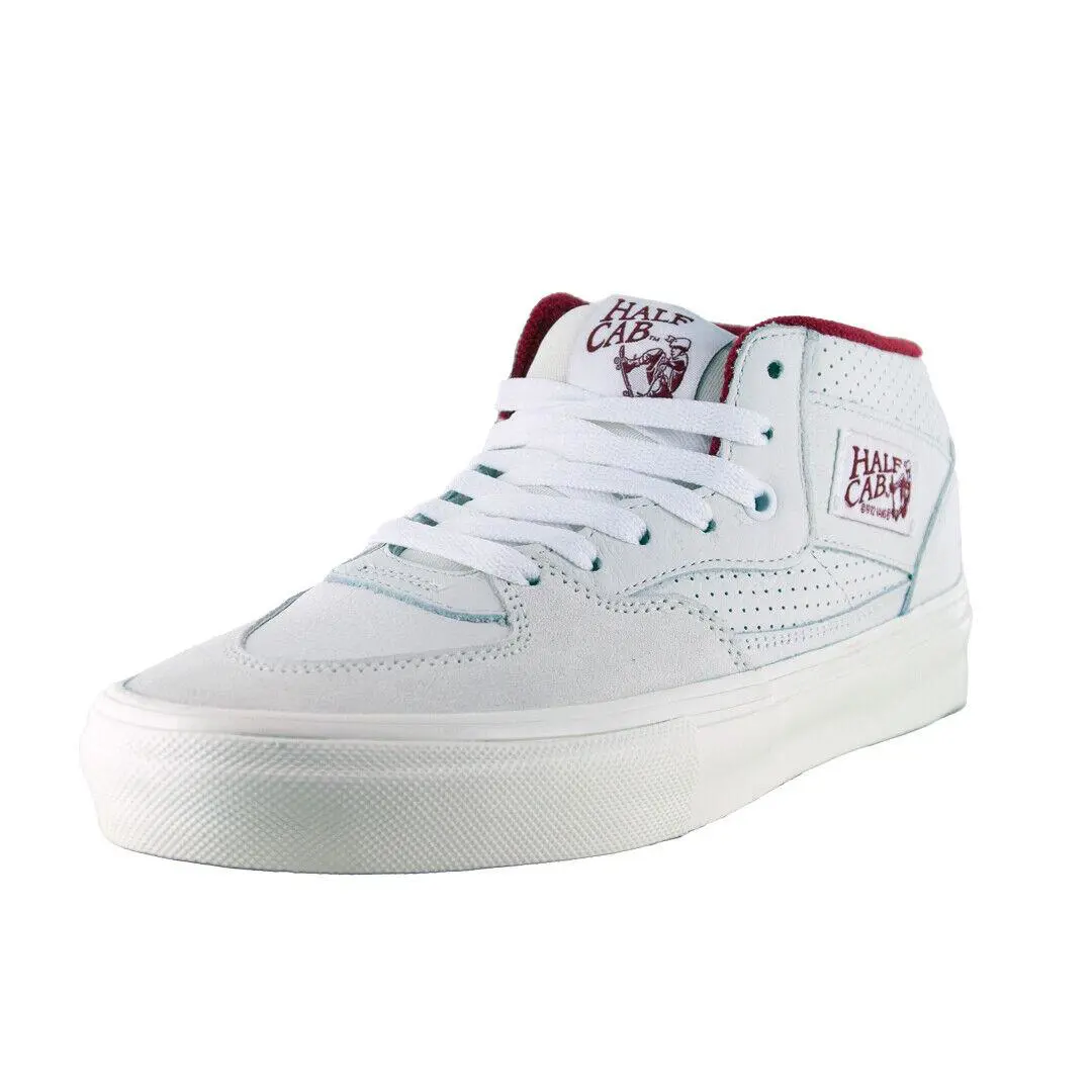 Vans Skate Half Cab Vintage Sport Sneakers White/red Skate Shoes - White/Red