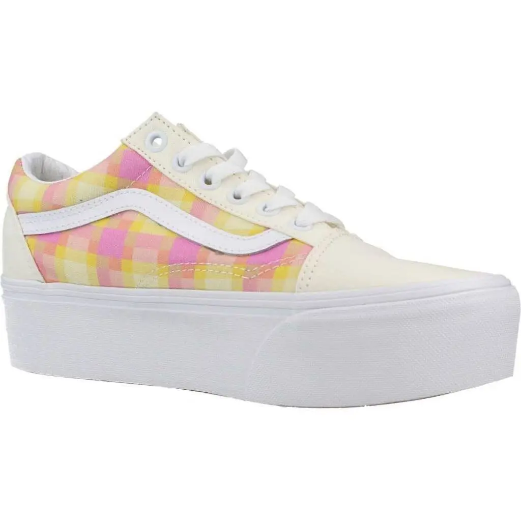 Vans FU Old Skool Stackform Sneakers Pastel Picnic Pink Plaid - Pastel Picnic Pink Plaid