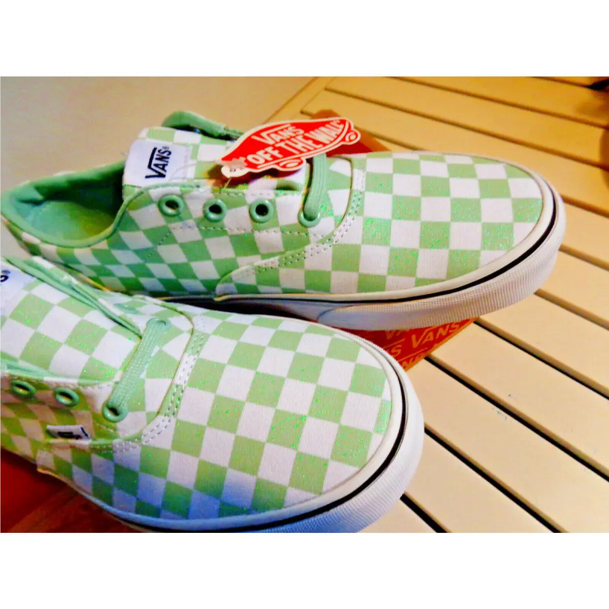 Vans shoes - DOHENY CHECKERBOARD - DOHENY CHECKERBOARD - VN0A3MVZSZW - LIME/ WHITE 10