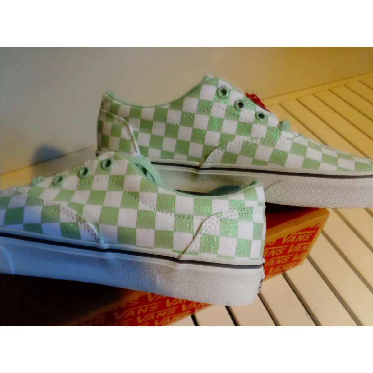 Vans shoes - DOHENY CHECKERBOARD - DOHENY CHECKERBOARD - VN0A3MVZSZW - LIME/ WHITE 12
