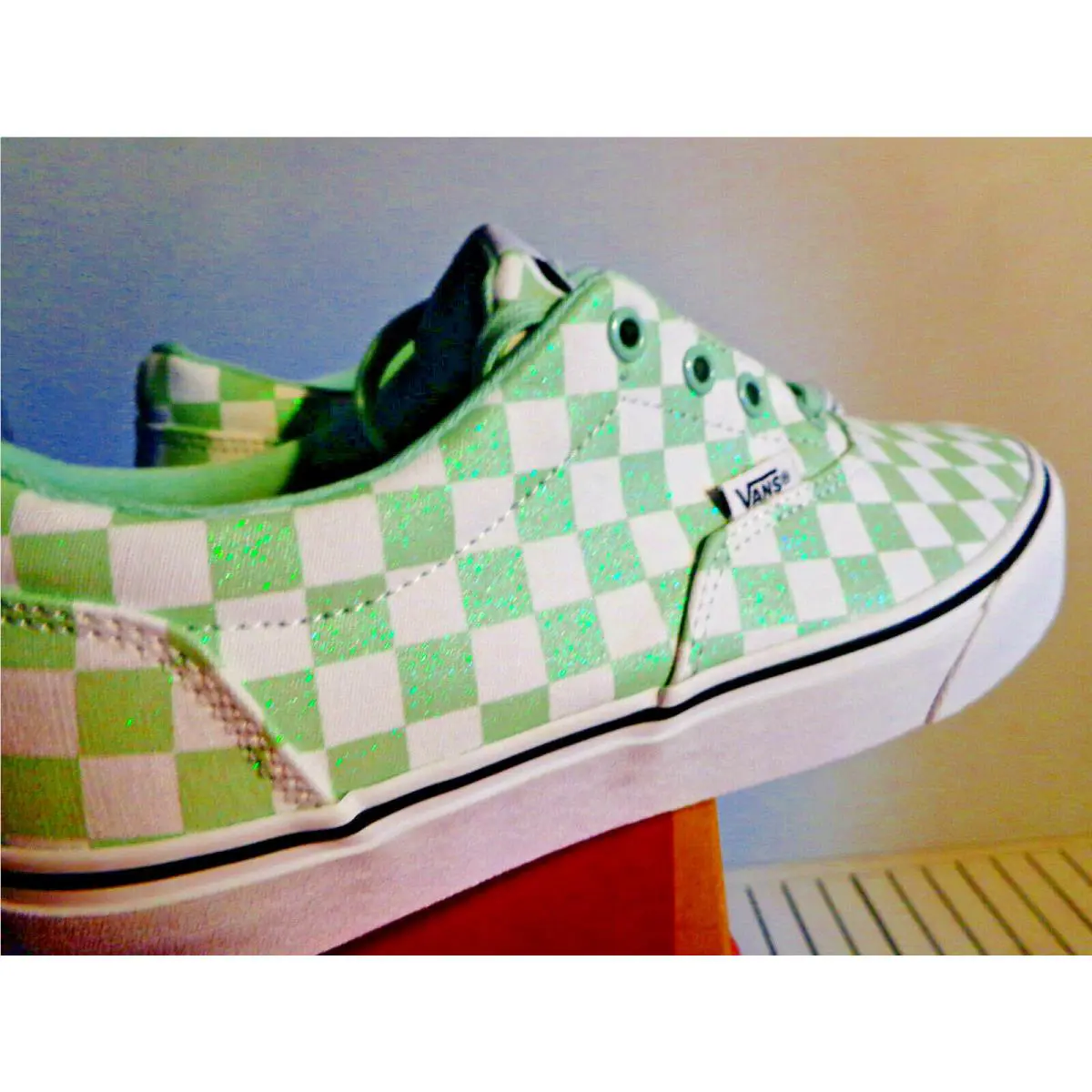 Vans shoes - DOHENY CHECKERBOARD - DOHENY CHECKERBOARD - VN0A3MVZSZW - LIME/ WHITE 6