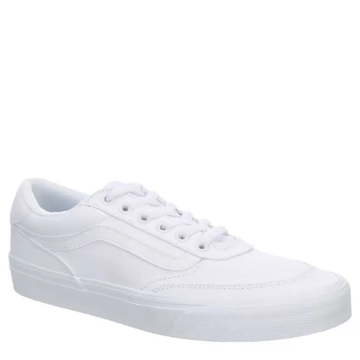 Vans Brooklyn Low Top Mens Suede Leather Skate Sneakers Shoes - All White