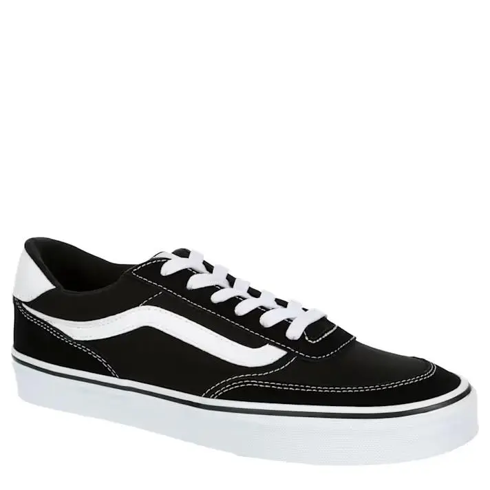 Brooklyn Low Top Mens Suede Leather Skate Sneakers Shoes Black by Vans