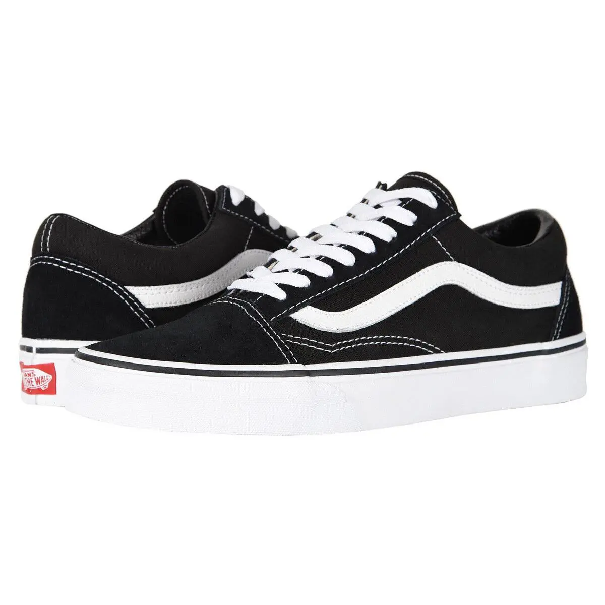 Vans Old Skool Black/white Low Suede Canvas Unisex Shoes