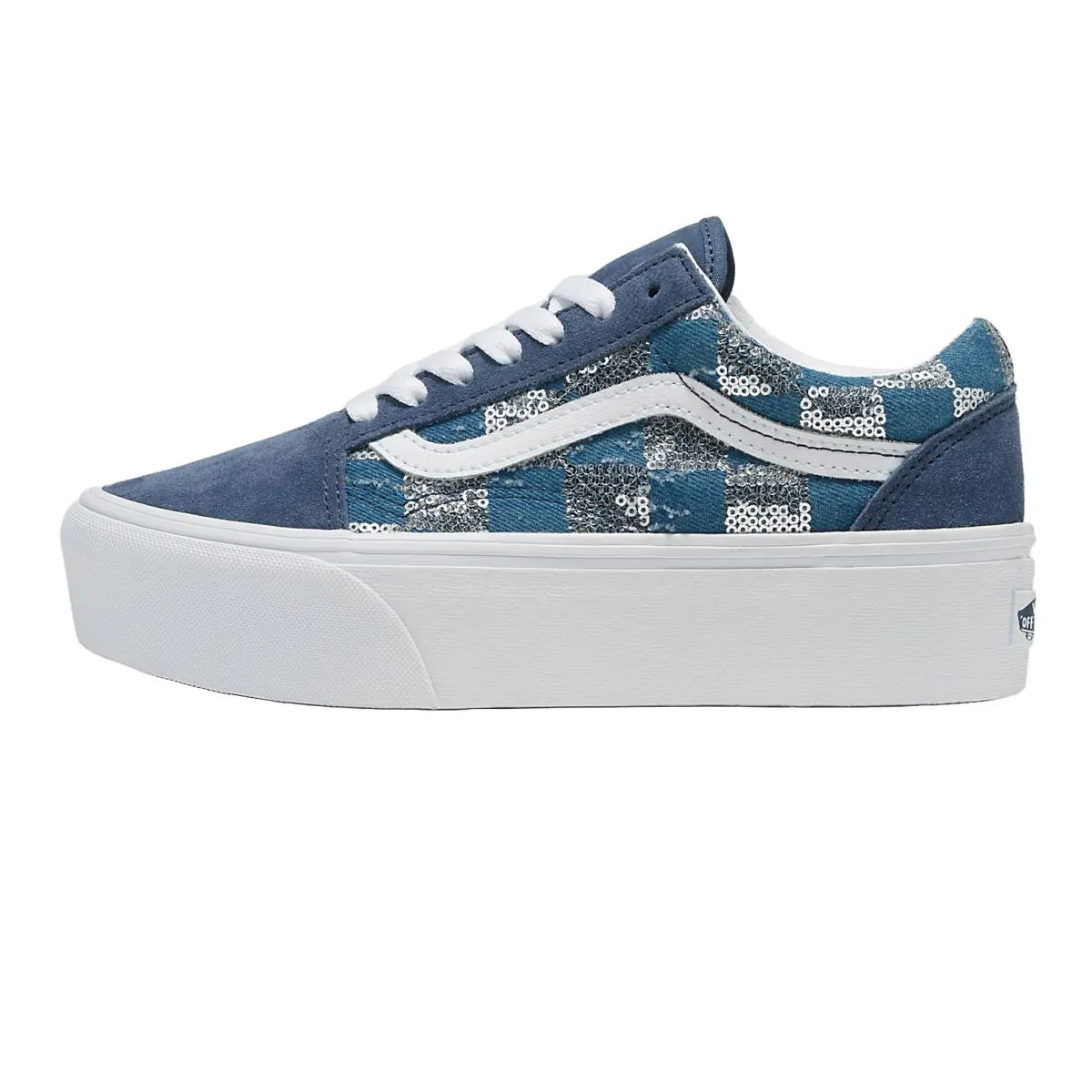 Vans FU Old Skool Stackform Sneakers Ahu Glimmer Check Vintage Indigo - (AHU) Glimmer Check Vintage Indigo