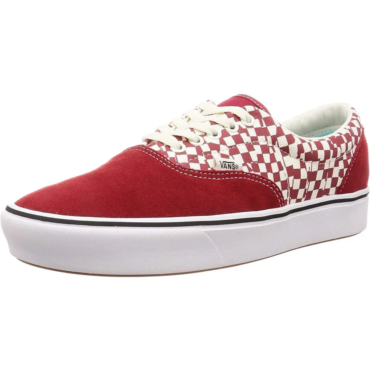 Vans Comfycush Era Tear Check Racing Red/true White Check 8 11.5 Men - Multicolor