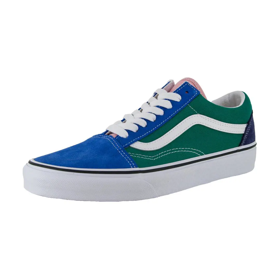 Vans Old Skool Retro Court Sneakers Multi/true White Skate Shoes - Multicolored/True White