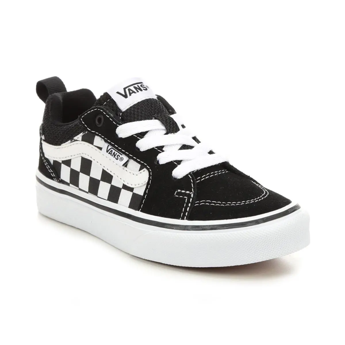 Vans Filmore VA3MVP5GX Sneaker Big Kids Black White Check Lace Up Skate Shoes