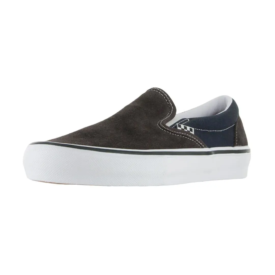 Vans Classic Slip-on Sneakers Dark Brown/navy Skate Shoes