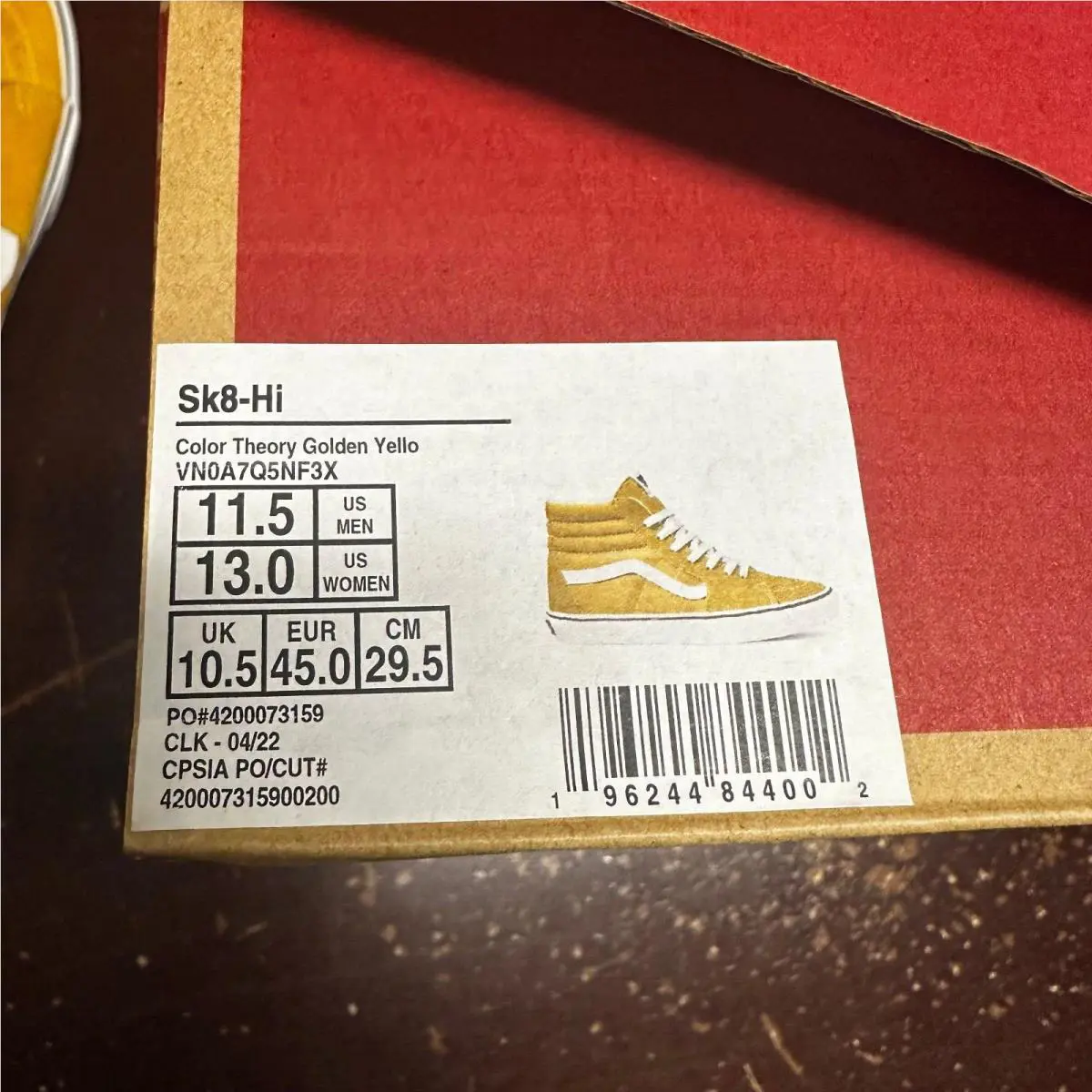 Vans shoes - VANS Sk8-Hi - VN0A7Q5NF3X - Yellow 5