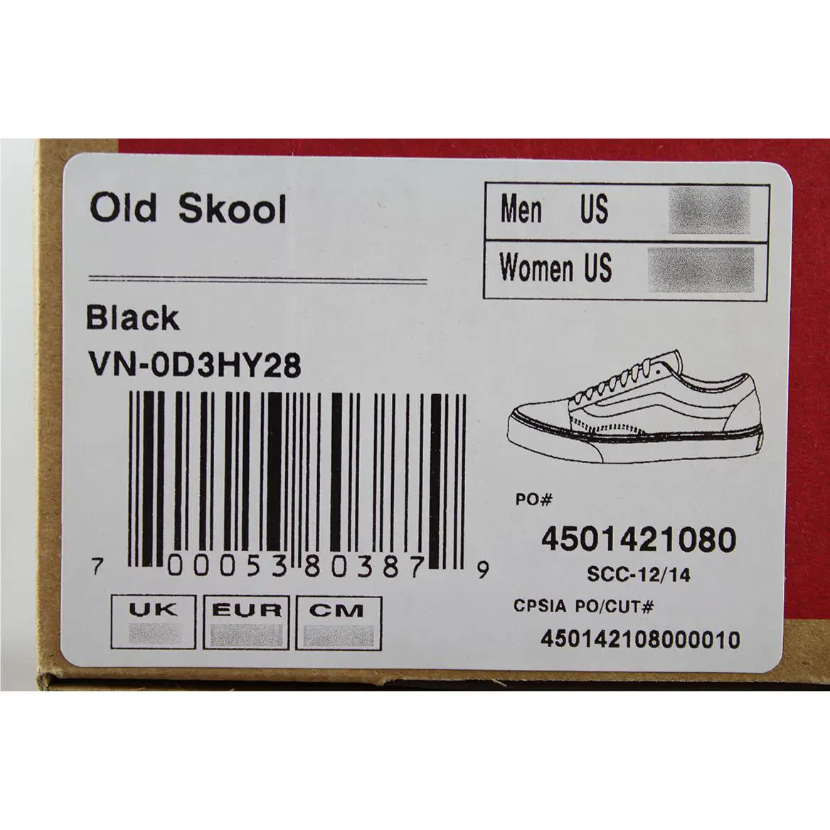 Vans shoes - Old Skool - Old Skool - Black, Full way: Black/(White) 7