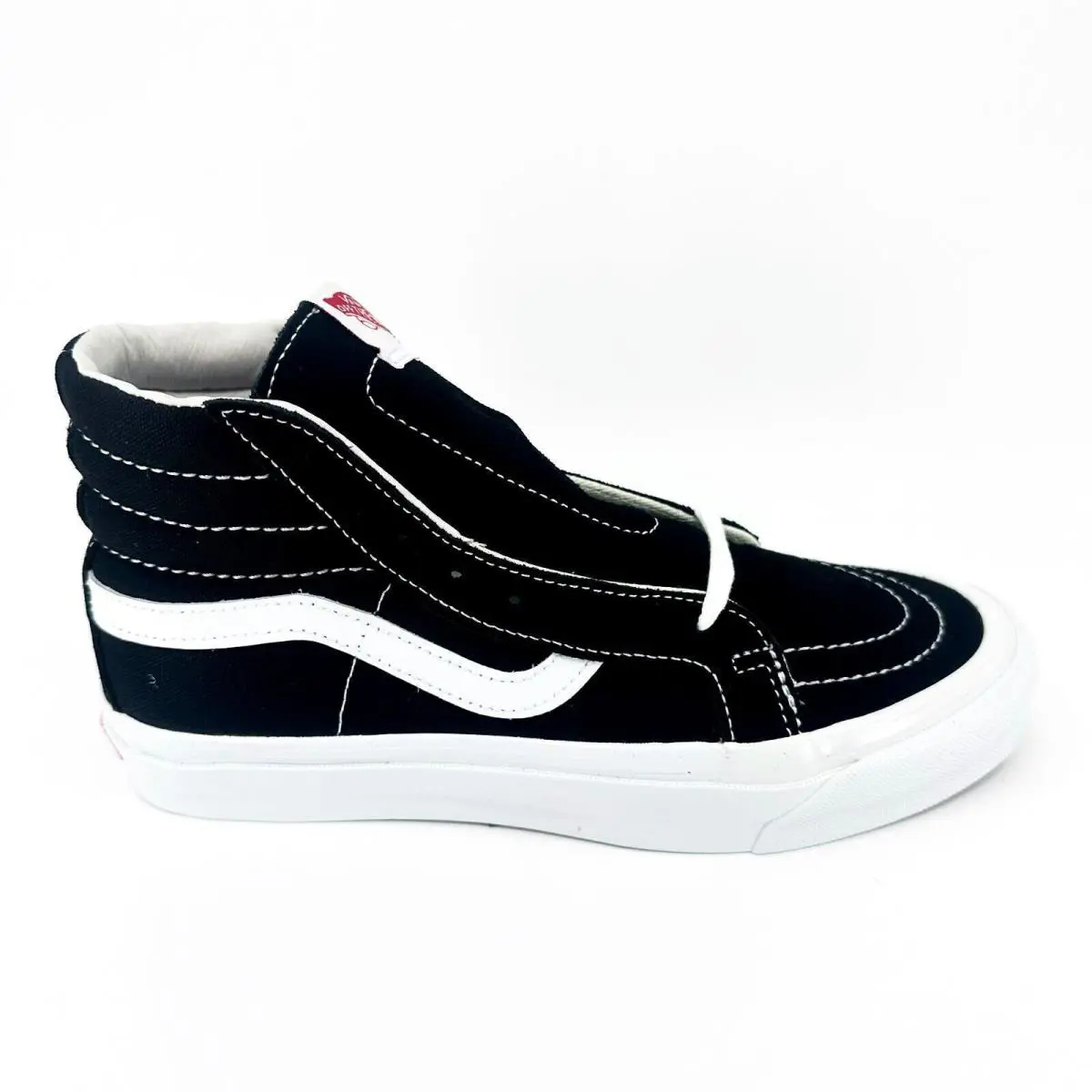 Vans Vault OG Sk8 Hi LX Suede Canvas Black True White Womens Shoes - Black