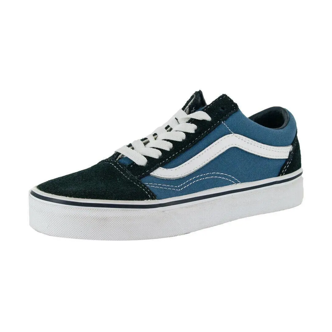 Vans Off The Wall Old Skool Navy Sneakers Men`s/women`s Skateboarding Shoes - Blue