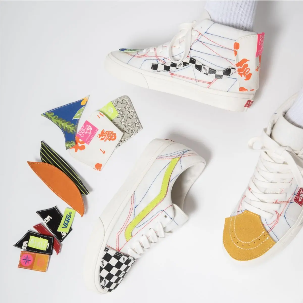 Vans shoes - VANS Sk8-Low - VN0A4UX617O - Marshmallow/Multi-Color 5