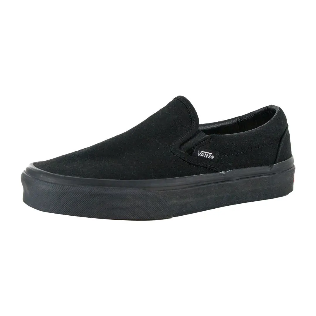 Vans Classic Slip-on Sneakers Black/black Men`s Unisex Skate Low Vulc Shoes - Black/Black