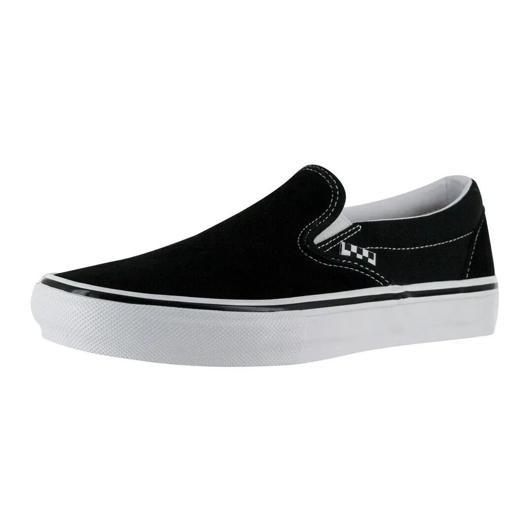 Vans Skate Slip-on Sneakers Black/white Classic Skating Shoes - Black/White