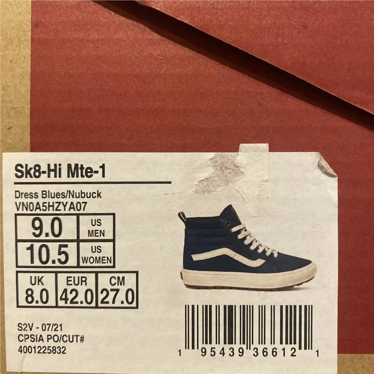Vans shoes - VANS Sk8 Hi MTE-1 - VN0A5HZYA07 - Dress Blues Navy Blue White (UPC: 0195439366121) 6