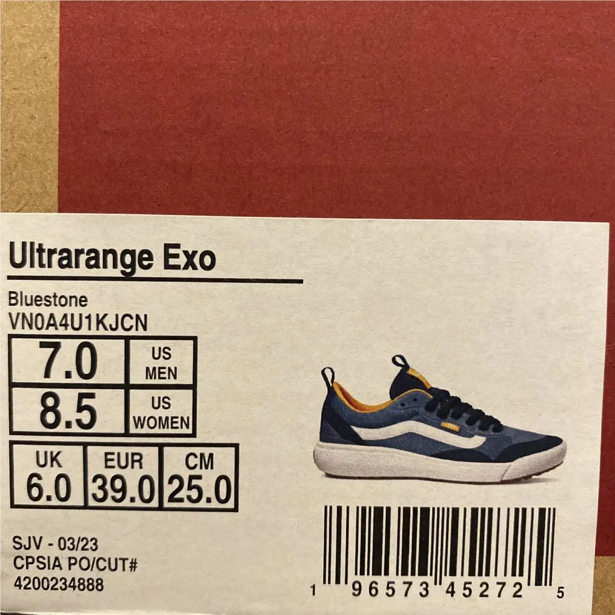 Vans shoes - VANS UltraRange Exo - UltraRange Exo - VN0A4U1KJCN - Bluestone Navy Light Blue Gold Yellow White (UPC: 0196573452725) 5