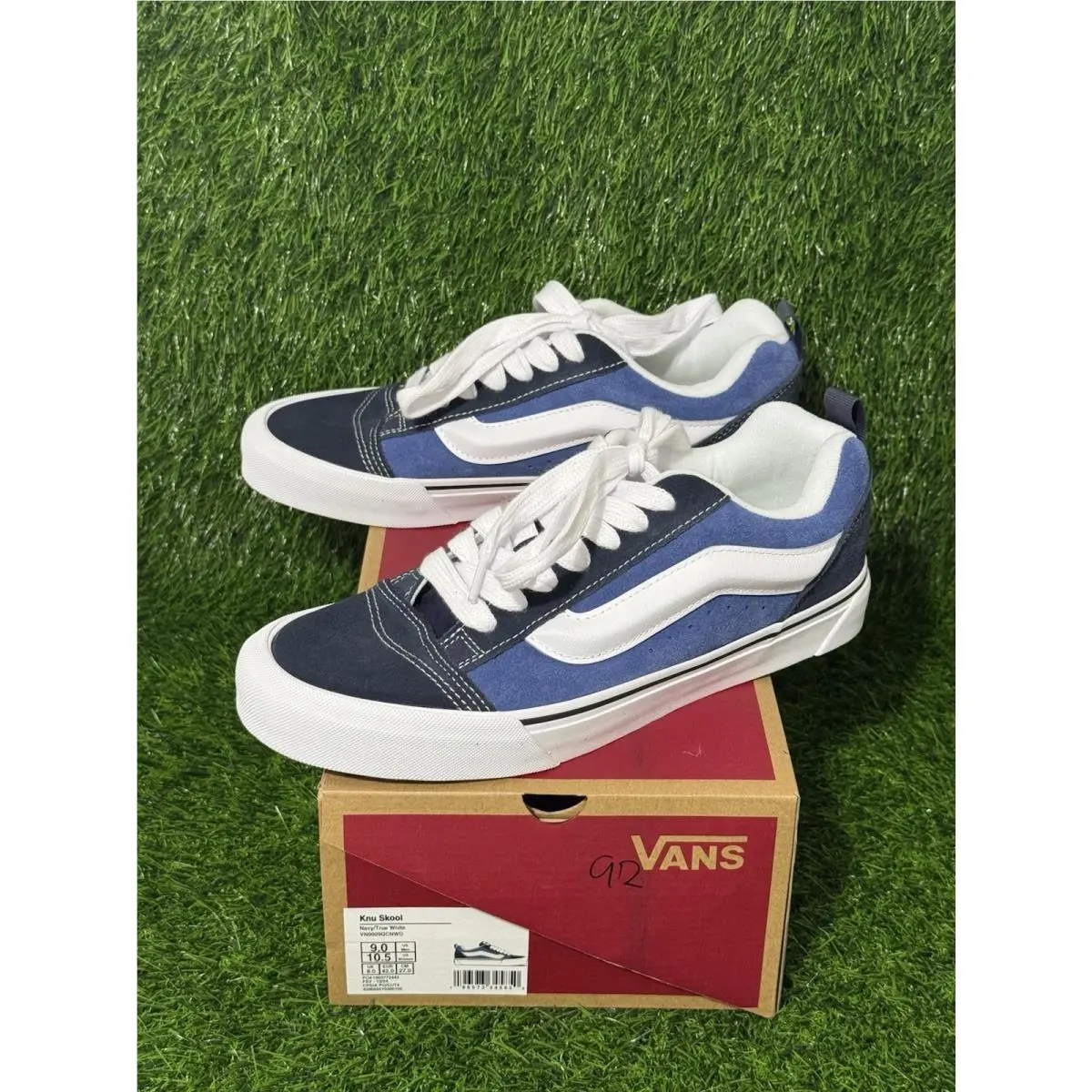 Vans Knu Skool Navy True White VN0009QCNWD Men`s Size 9 Chunky Skate Shoes - Blue