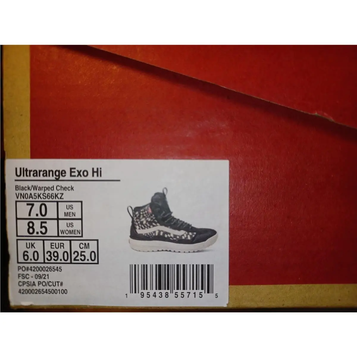 Vans shoes - Vans Ultrarange Exo Mte-2 Warped Check - VN0A5KS66KZ - Black/White 6