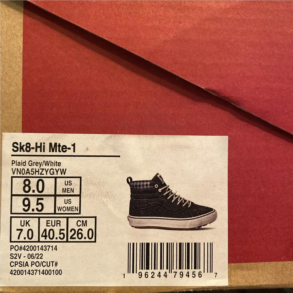Vans shoes - VANS Sk8-Hi Mte-1 - VN0A5HZYGYW - Gray Grey White Black (UPC: 0196244794567) 7
