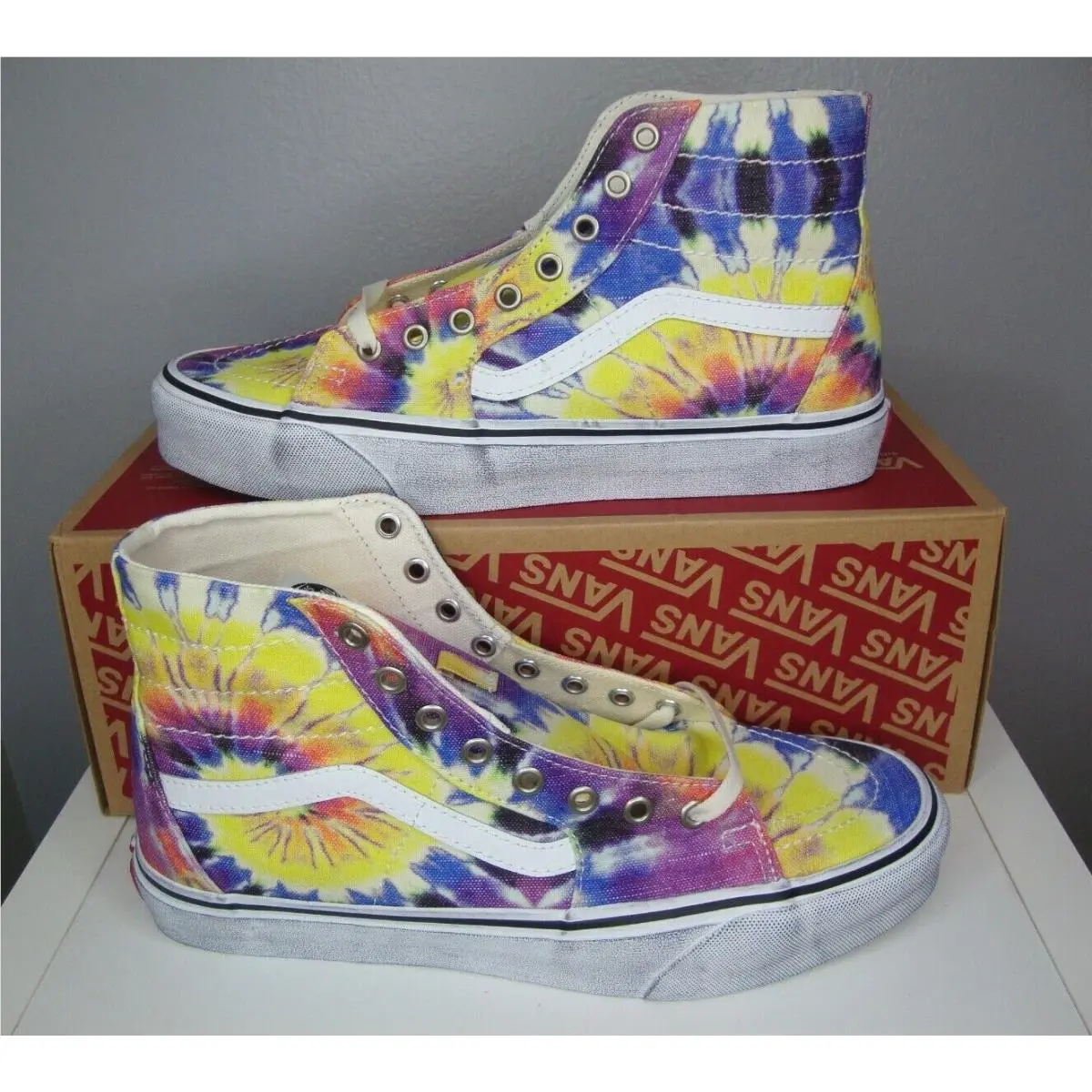 Vans Sk8-Hi Tapered Tie Dye True White High Top Sneakers Mens 10 / UK 9 EU 43