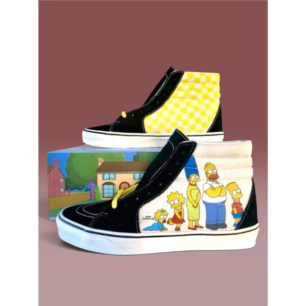 Vans Sk8-Hi x The Simpsons Men`s High Top Lace-up Sneakers Size 5 w. Box