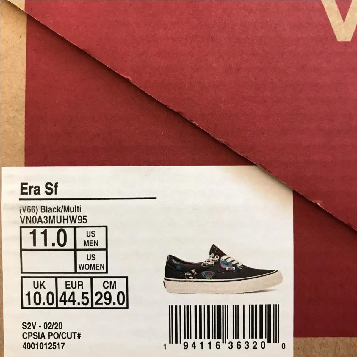 Vans shoes - VANS Era - Era - VN0A3MUHW95 - Multicolor - Black / White (UPC: 0194116363200) 4
