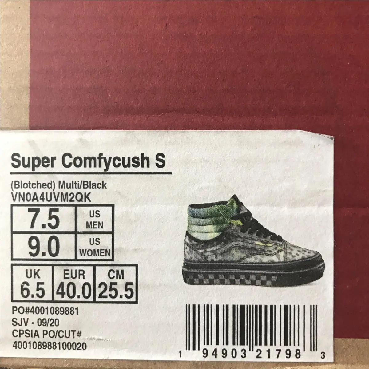 Vans shoes - VANS ComfyCush - ComfyCush - VN0A4UVM2QK - Multicolor - Black / Blue / Green / Yellow, Manufacturer: Multicolor / Black (UPC: 0194903217983) 5