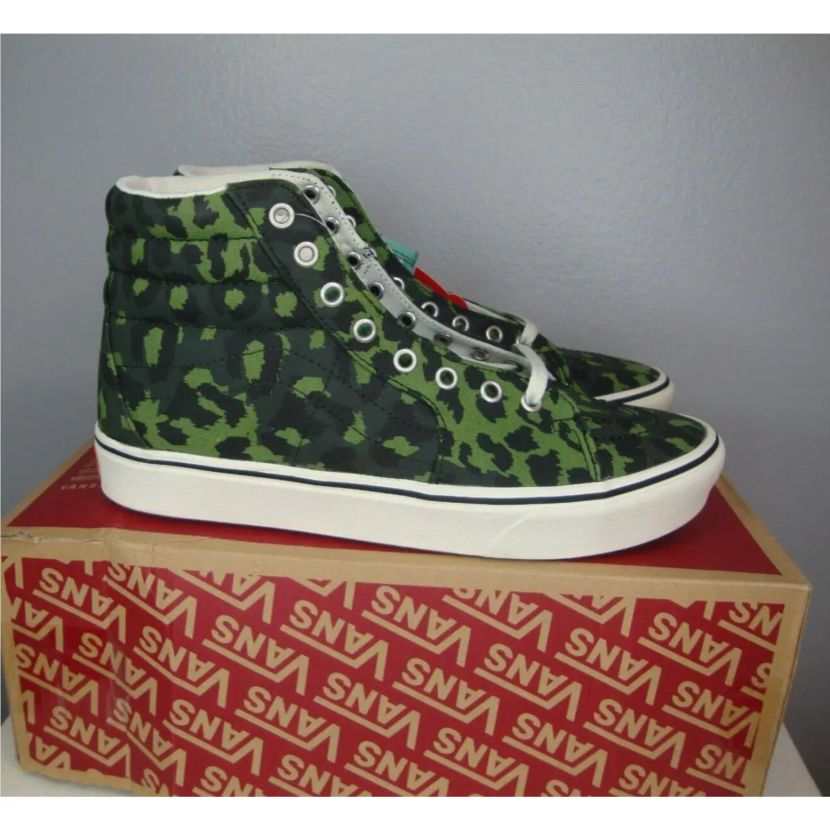 Vans shoes - Vans Sk8 Hi - VN0A3WMB9L9 - Green White Black Cactus Scarab (UPC: 0195438385499) 3