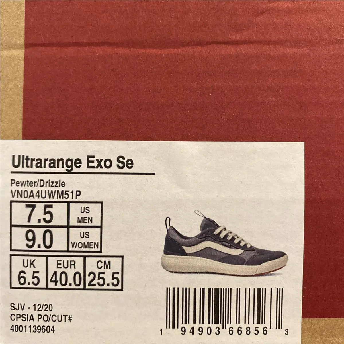 Vans shoes - VANS Ultrarange Exo - Ultrarange Exo - VN0A4UWM51P - Pewter Drizzle Gray Grey White, Manufacturer: Pewter Drizzle Gray Grey White (UPC: 0194903668563) 5