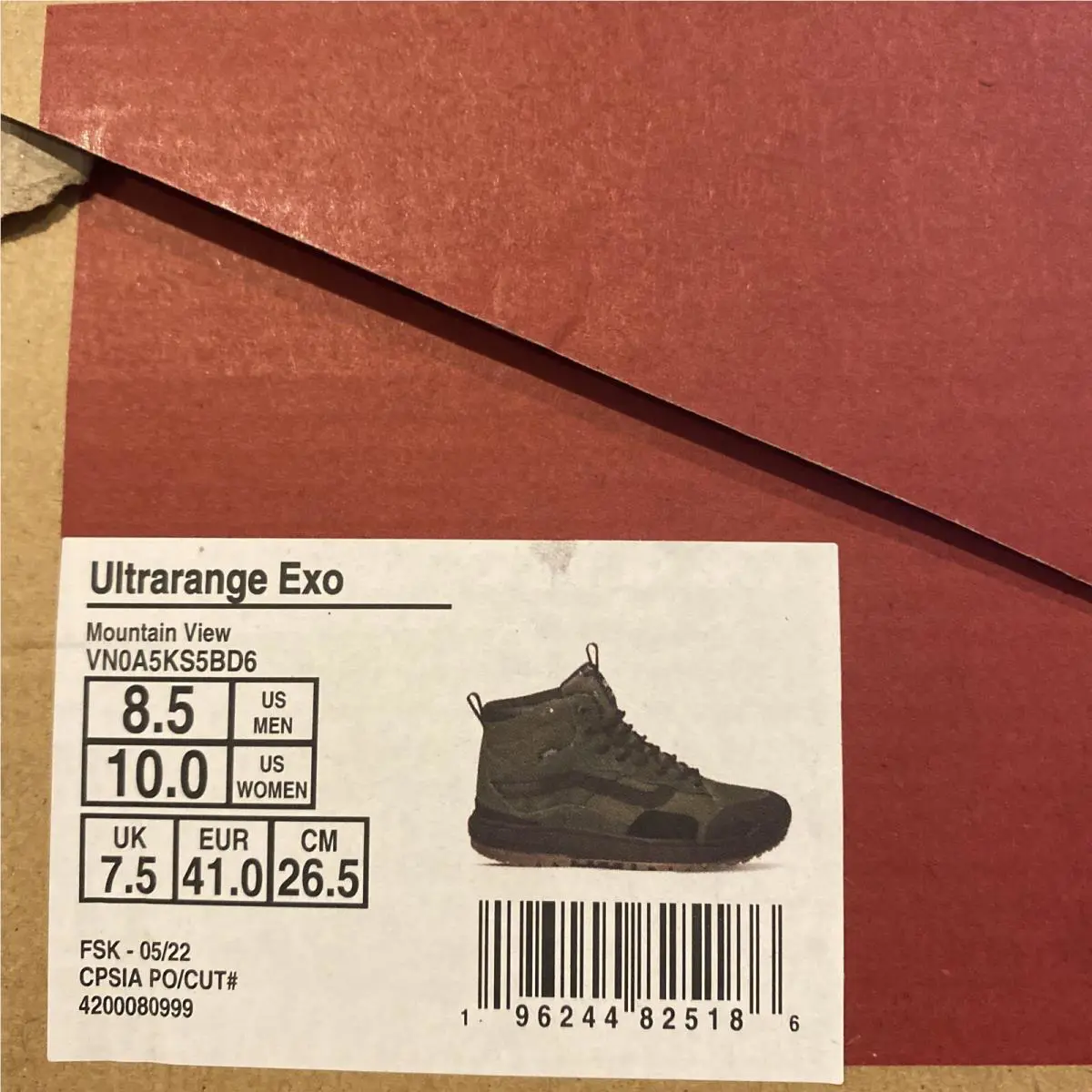 Vans shoes - VANS UltraRange - UltraRange - VN0A5KS5BD6 - Mountain View Green Black Brown (UPC: 0196244825186) 5