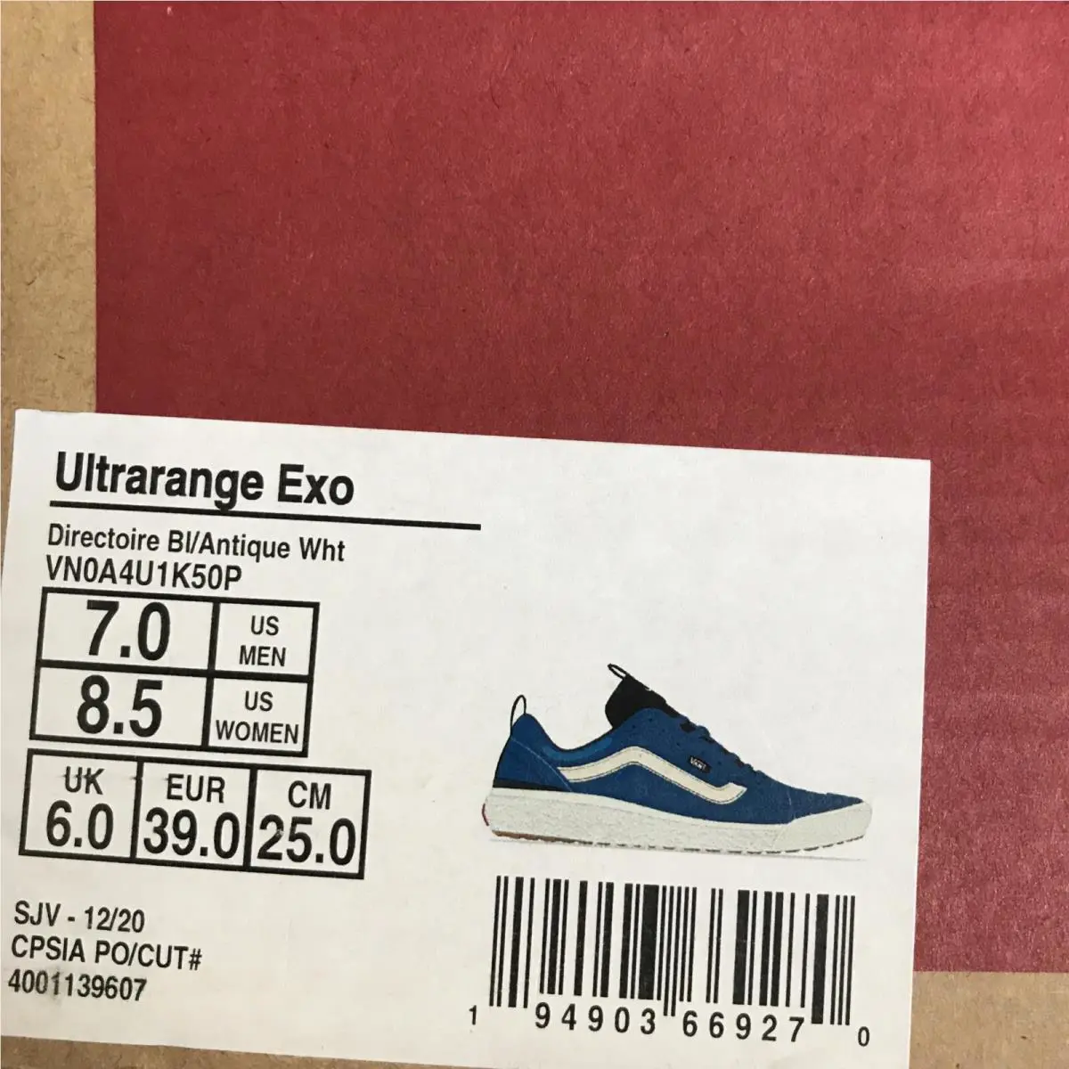 Vans shoes - VANS Ultrarange Exo - Ultrarange Exo - VN0A4U1K50P - Directoire Blue / Antique White, Manufacturer: Directoire Blue / Antique White (UPC: 0194903669270) 4