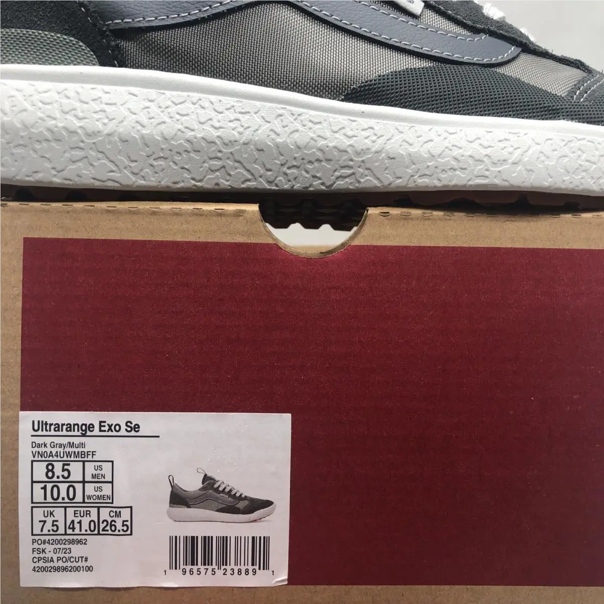 Vans shoes - VANS UltraRange Exo - UltraRange Exo - VN0A4UWMBFF - Dark Gray Grey White (UPC: 0196575238891) 5