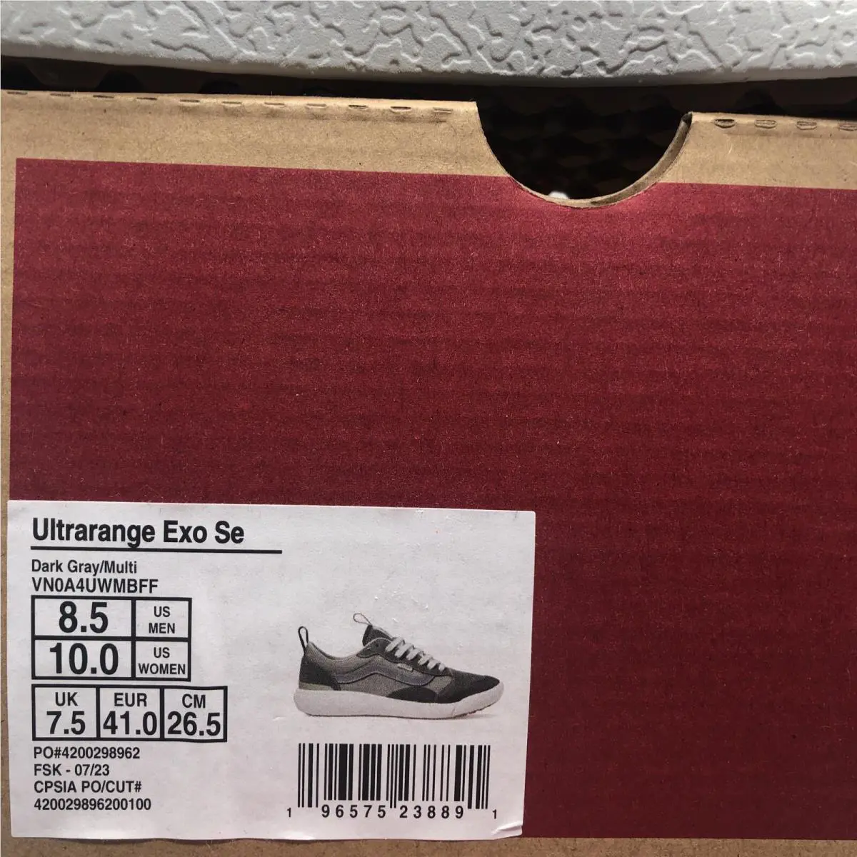 Vans shoes - VANS UltraRange Exo - UltraRange Exo - VN0A4UWMBFF - Dark Gray Grey White (UPC: 0196575238891) 6