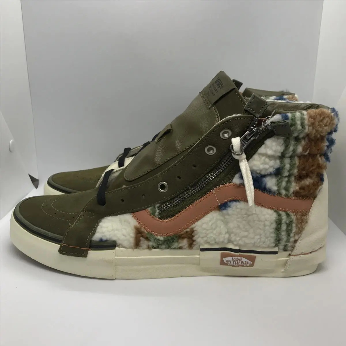 Vans shoes - Vans Sk8 Hi - VN0A3WM12UZ - Military Olive Green Antique White Blue Brown, Manufacturer: Military Olive / Antique White (UPC: 0194903215248) 1