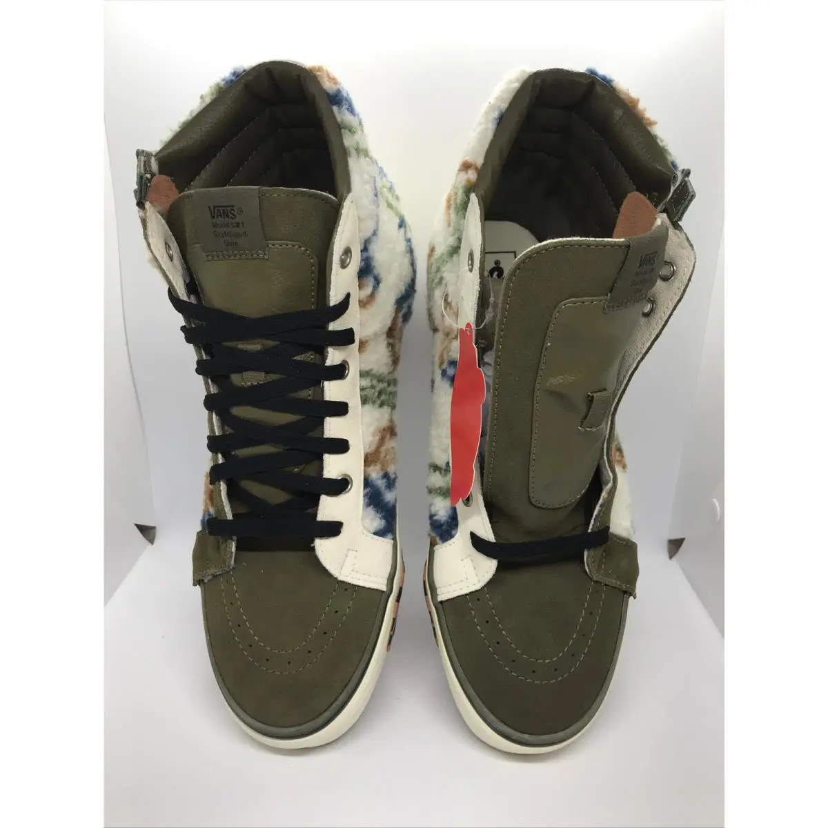 Vans shoes - Vans Sk8 Hi - VN0A3WM12UZ - Military Olive Green Antique White Blue Brown, Manufacturer: Military Olive / Antique White (UPC: 0194903215248) 2