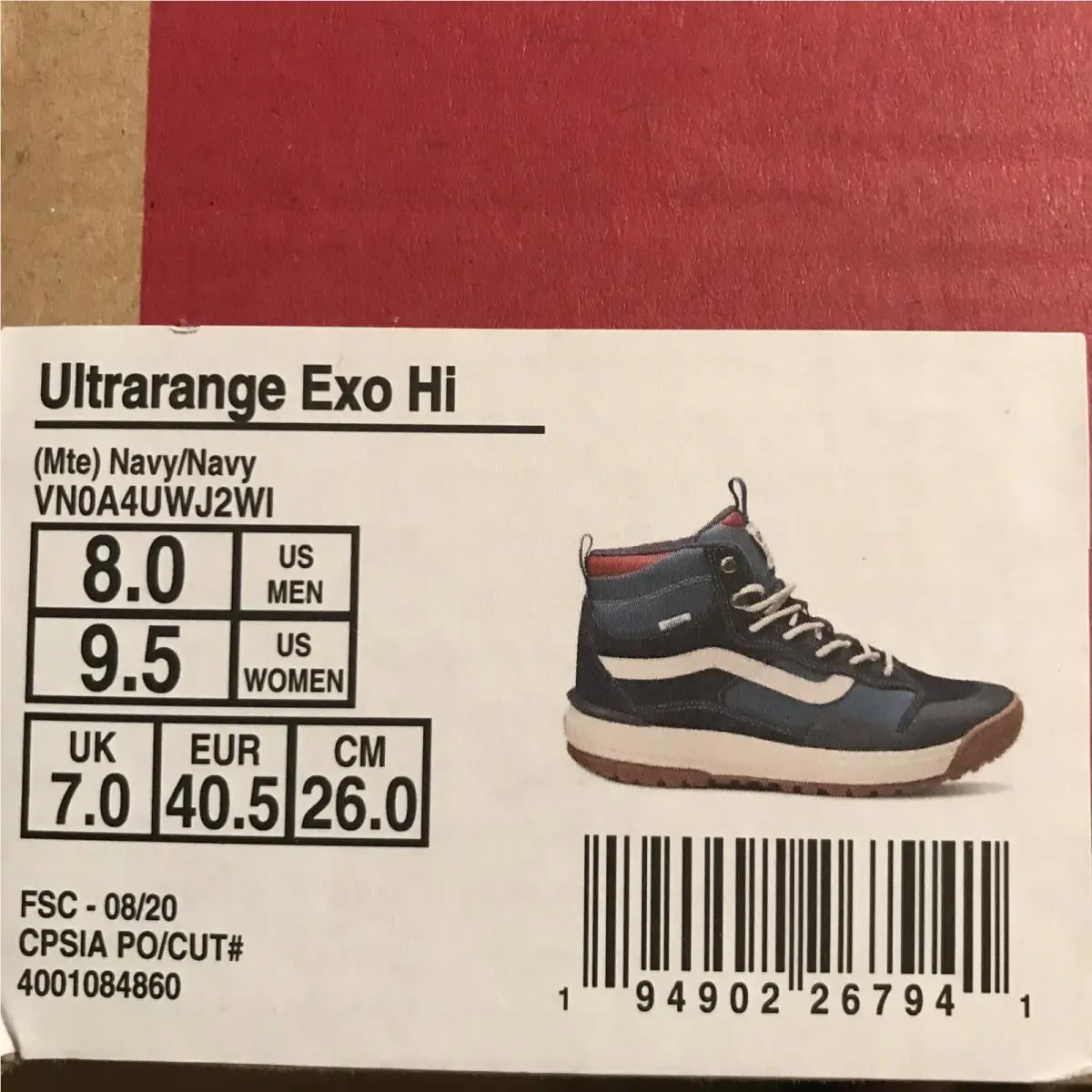 Vans shoes - VANS UltraRange - UltraRange - VN0A4UWJ2WI - Navy / Navy / White / Red / Gum (UPC: 0194902267941) 6