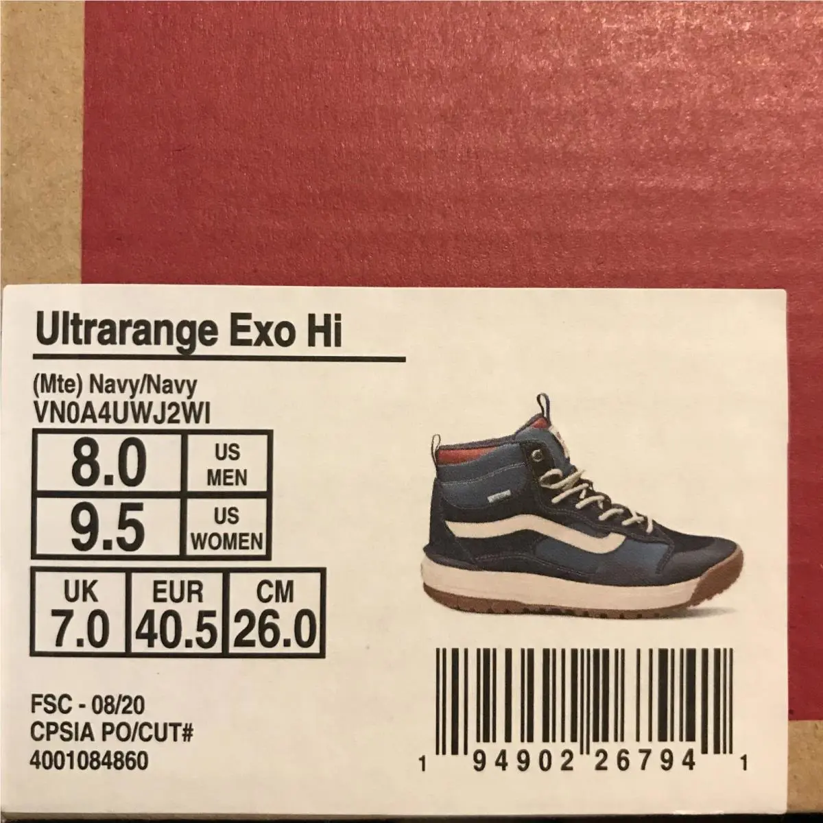 Vans shoes - VANS UltraRange - UltraRange - VN0A4UWJ2WI - Navy / Navy / White / Red / Gum (UPC: 0194902267941) 7