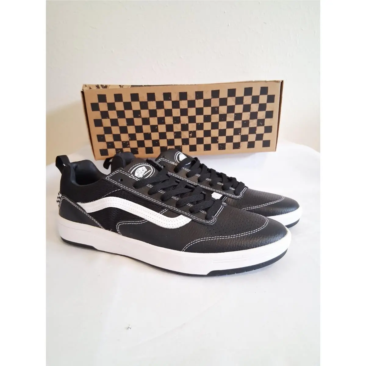 Vans shoes - Vans Zahba Leather Black/White - Zahba Leather - VN0007QQBZW - Black, Manufacturer: Black/White (UPC: 197063329435) 6